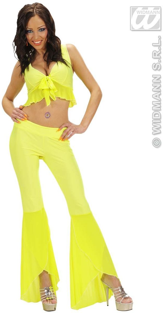 Brazilie & Samba Kostuum | Samba Top En Broek Neon Geel Vibes Kostuum Vrouw | Large | Carnaval kostuum | Verkleedkleding